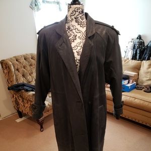 Beautiful Avanti Womans Leather Trench Coat XS